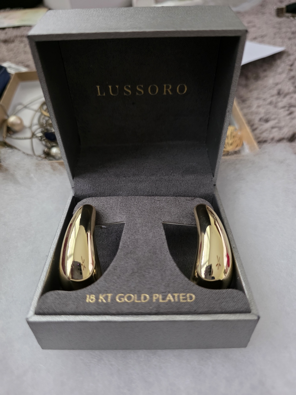 18kt Gold Plated Curved Hoop Earrings - Gold